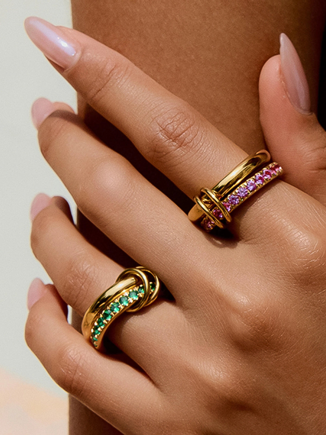 Jessica Green Double Hoop Ring