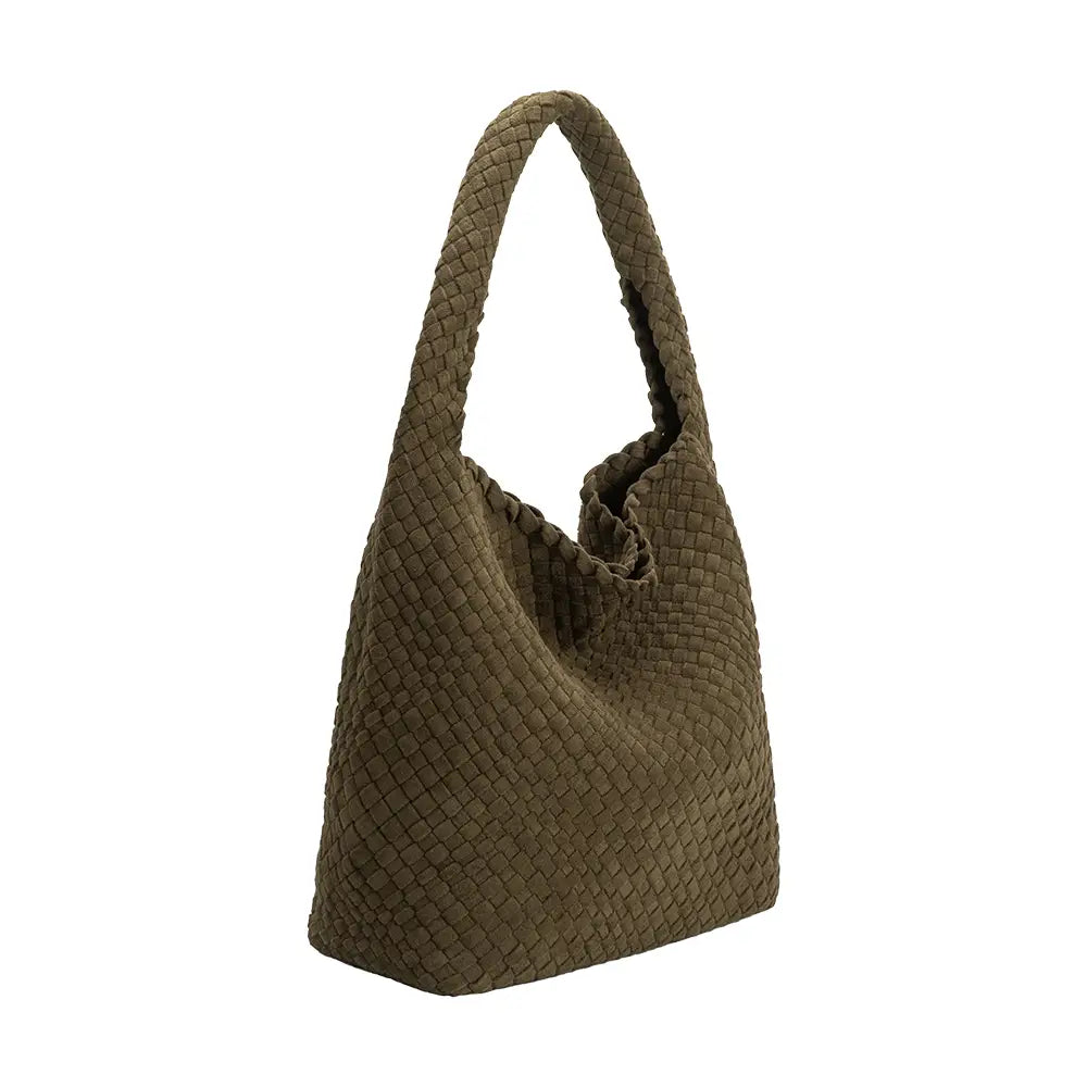 Johanna Pine Suede Recycled Vegan Shoulder Bag