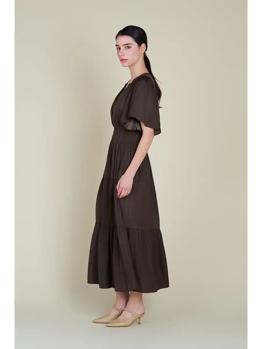 Dark Roast Sinched Waist Dress