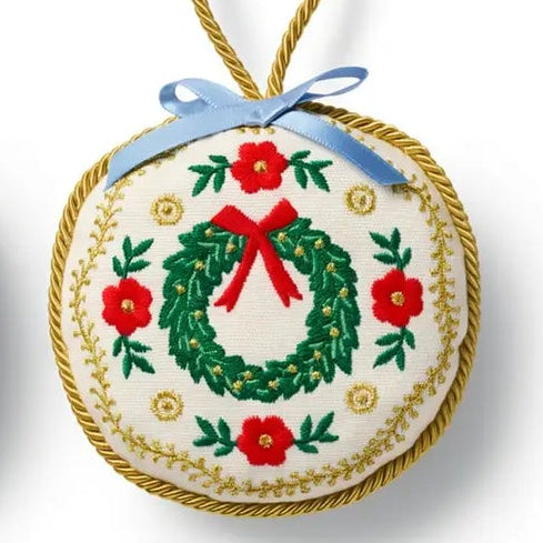 Christmas Wreath Embroidered Ornament