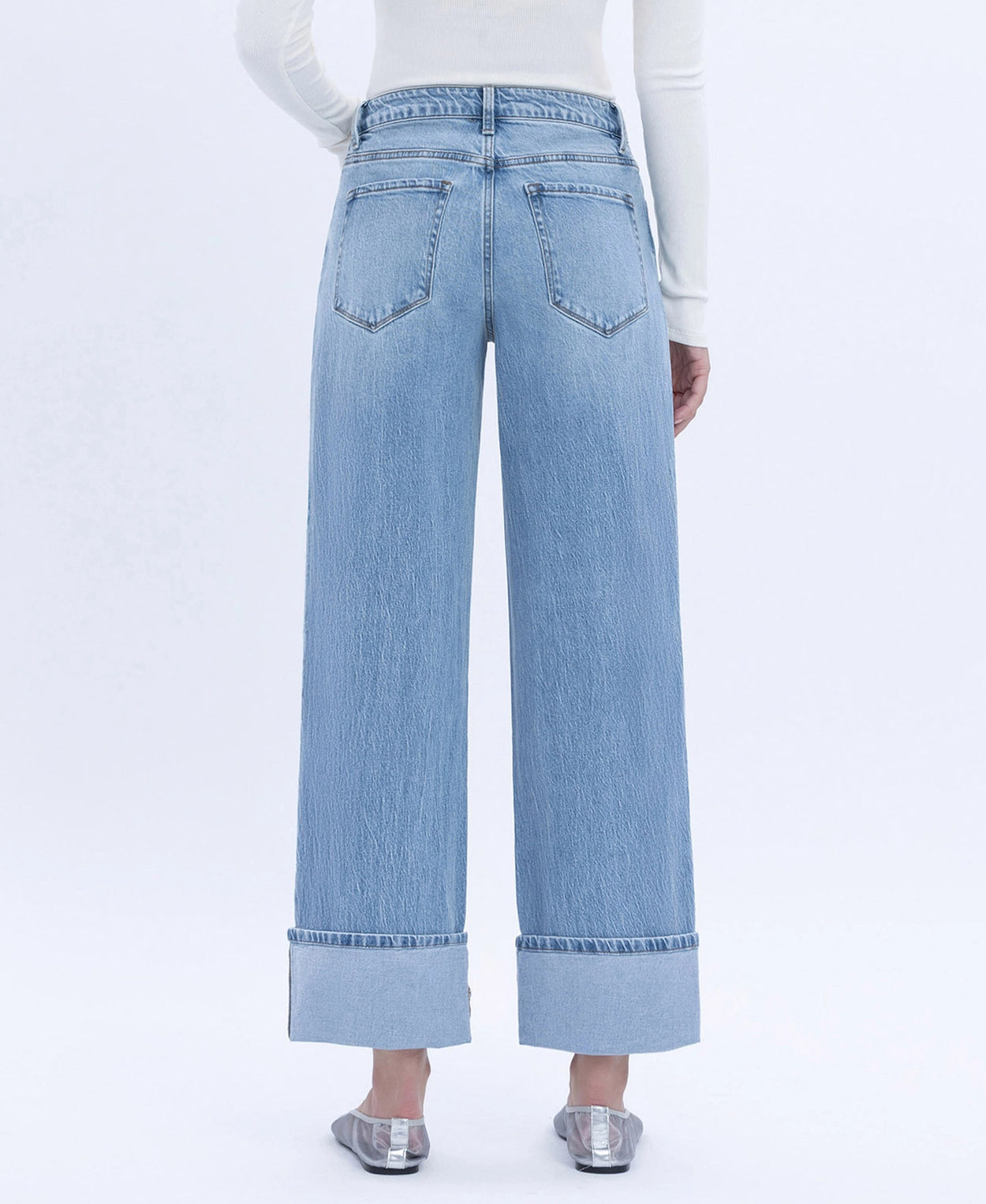 Super High Rise Cuffed Baggy Straight Jeans