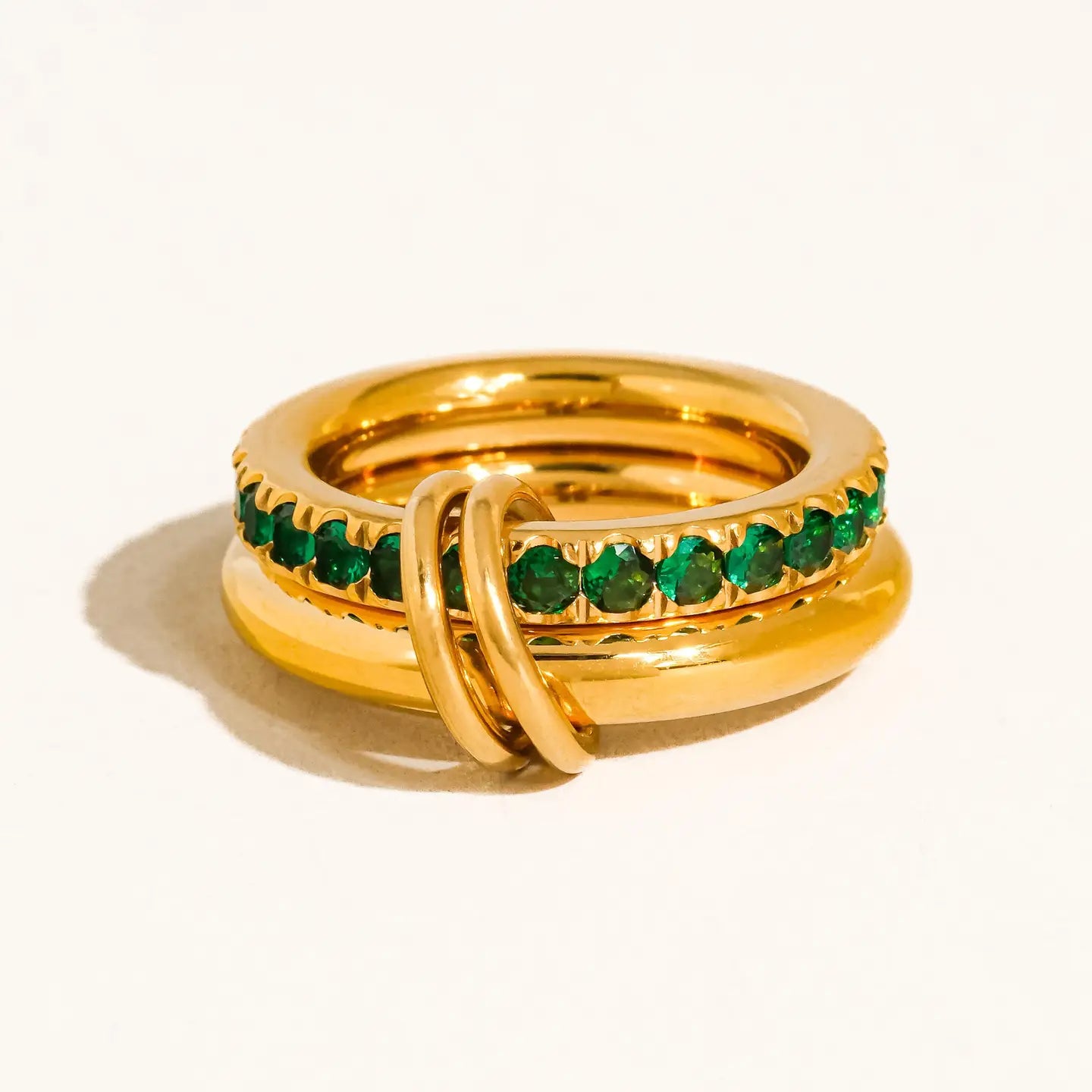 Jessica Green Double Hoop Ring