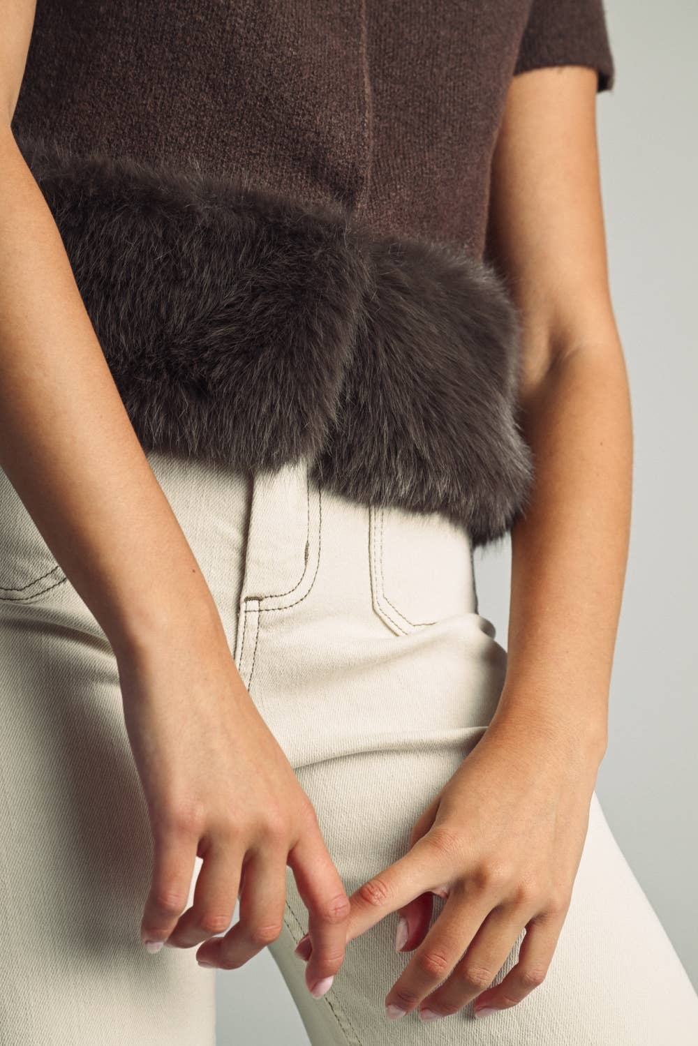 The Sloane Fur Trim Cardigan
