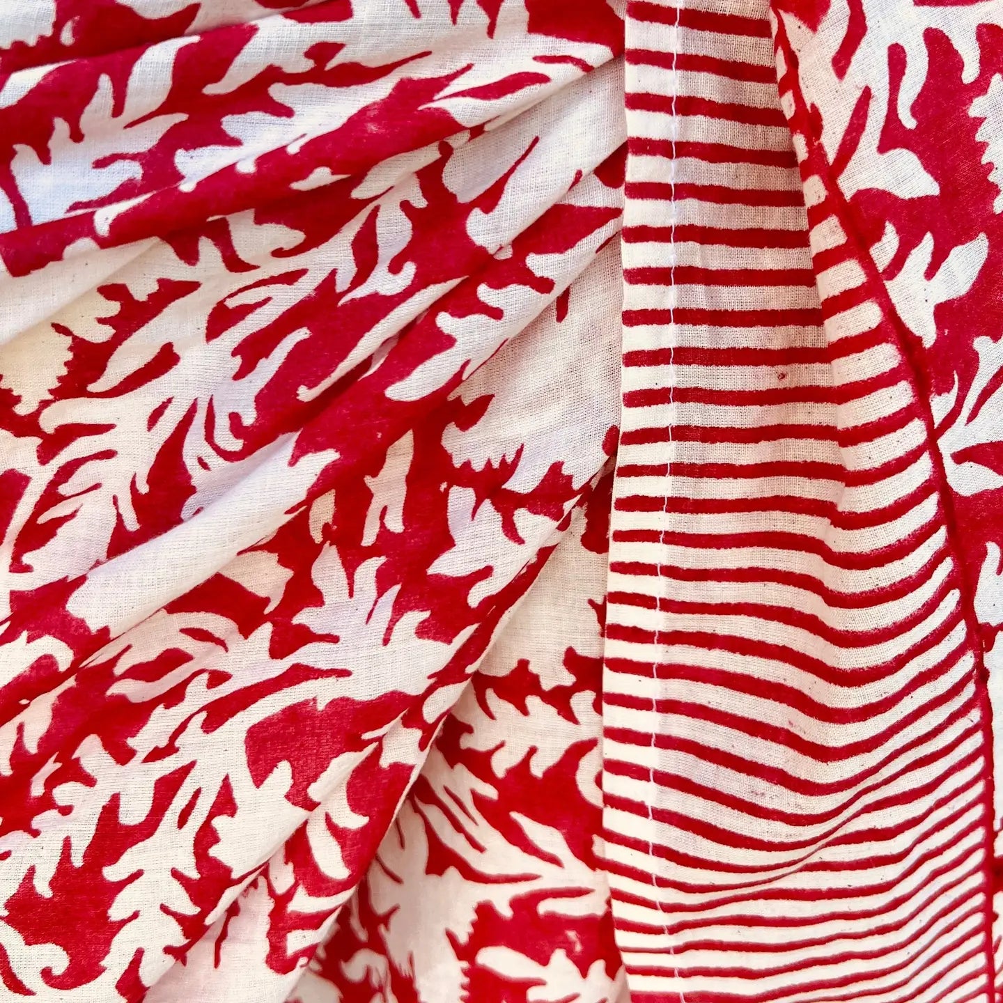 Pressed Florals Pareo in Cherry Red