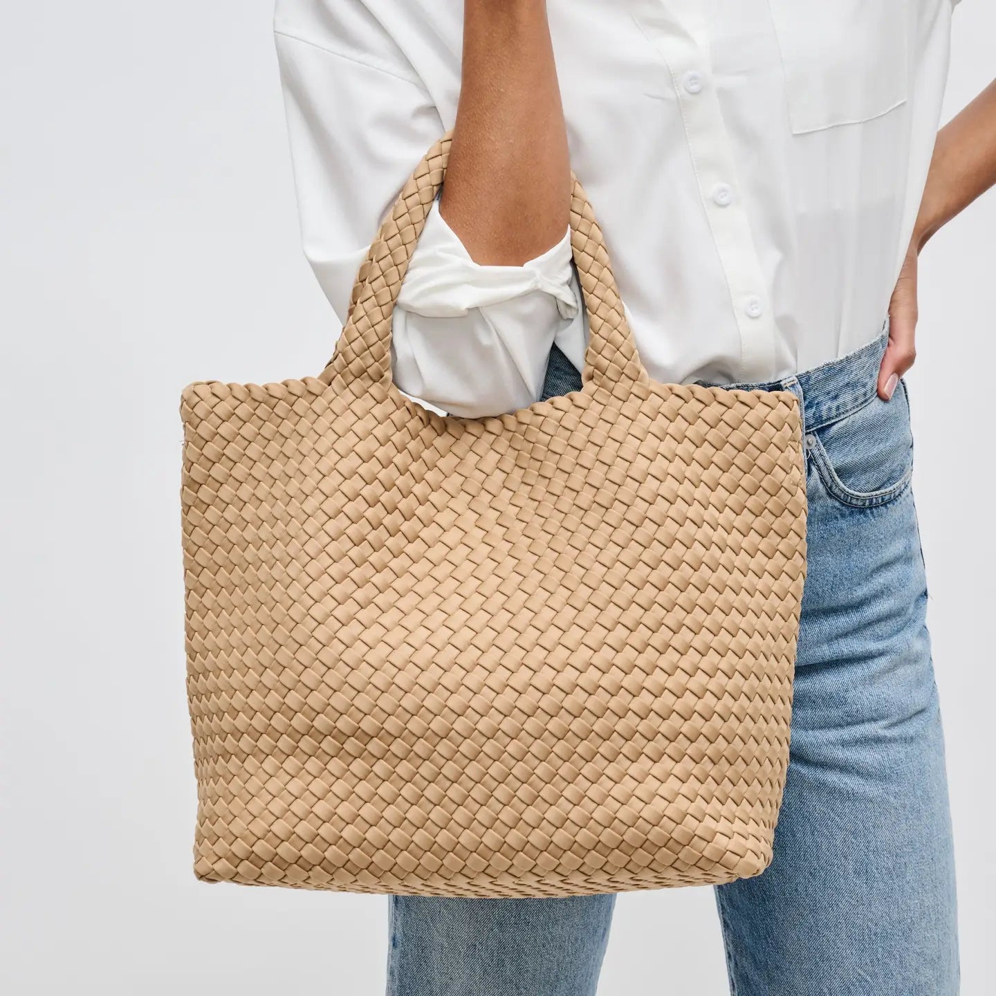 Sky's the Limit - Medium Nude Tote Bag