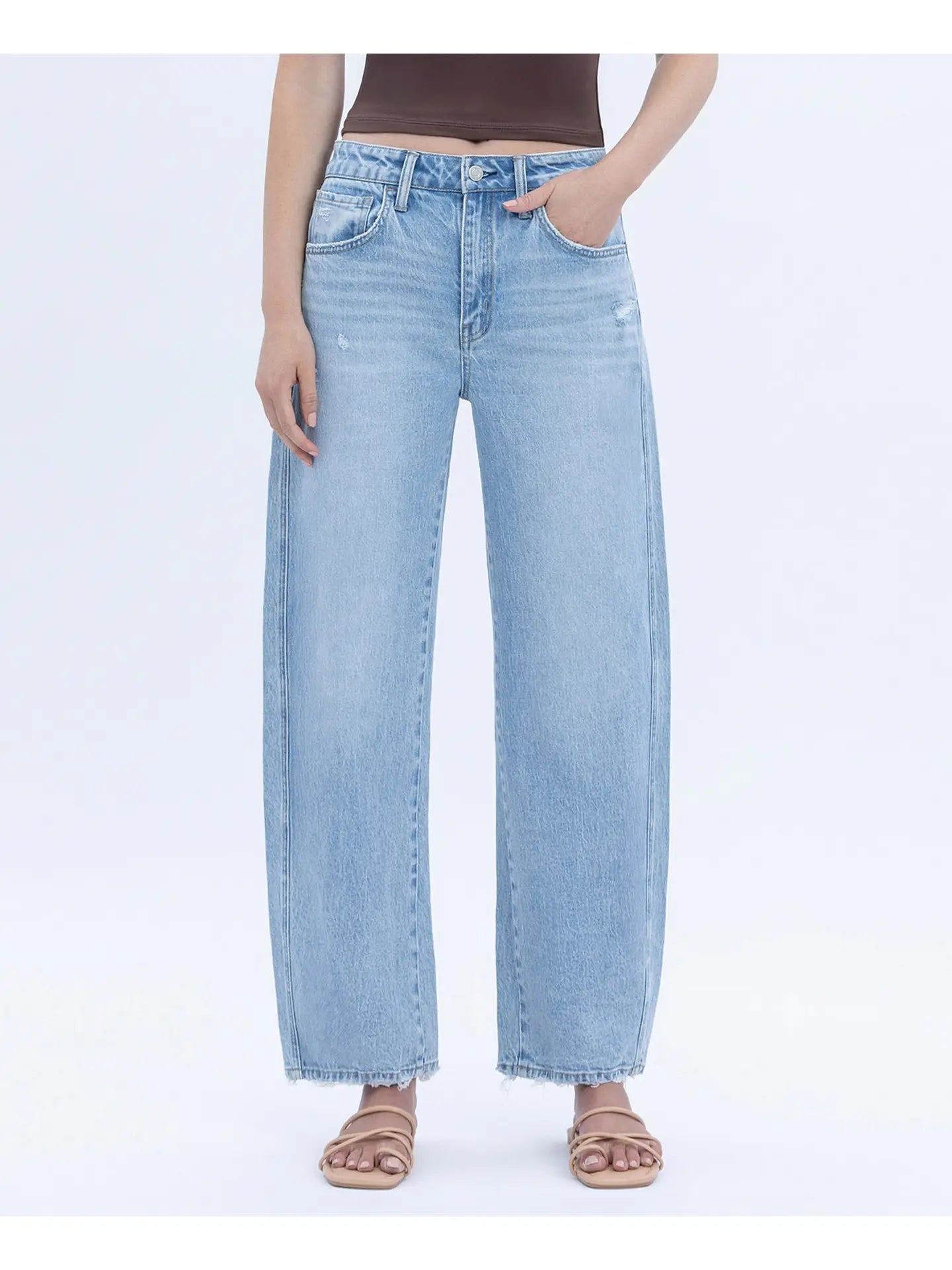 Super High Rise Crop Barrel Leg Jeans