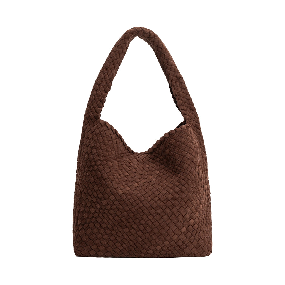 Johanna Tobacco Suede Vegan Shoulder Bag