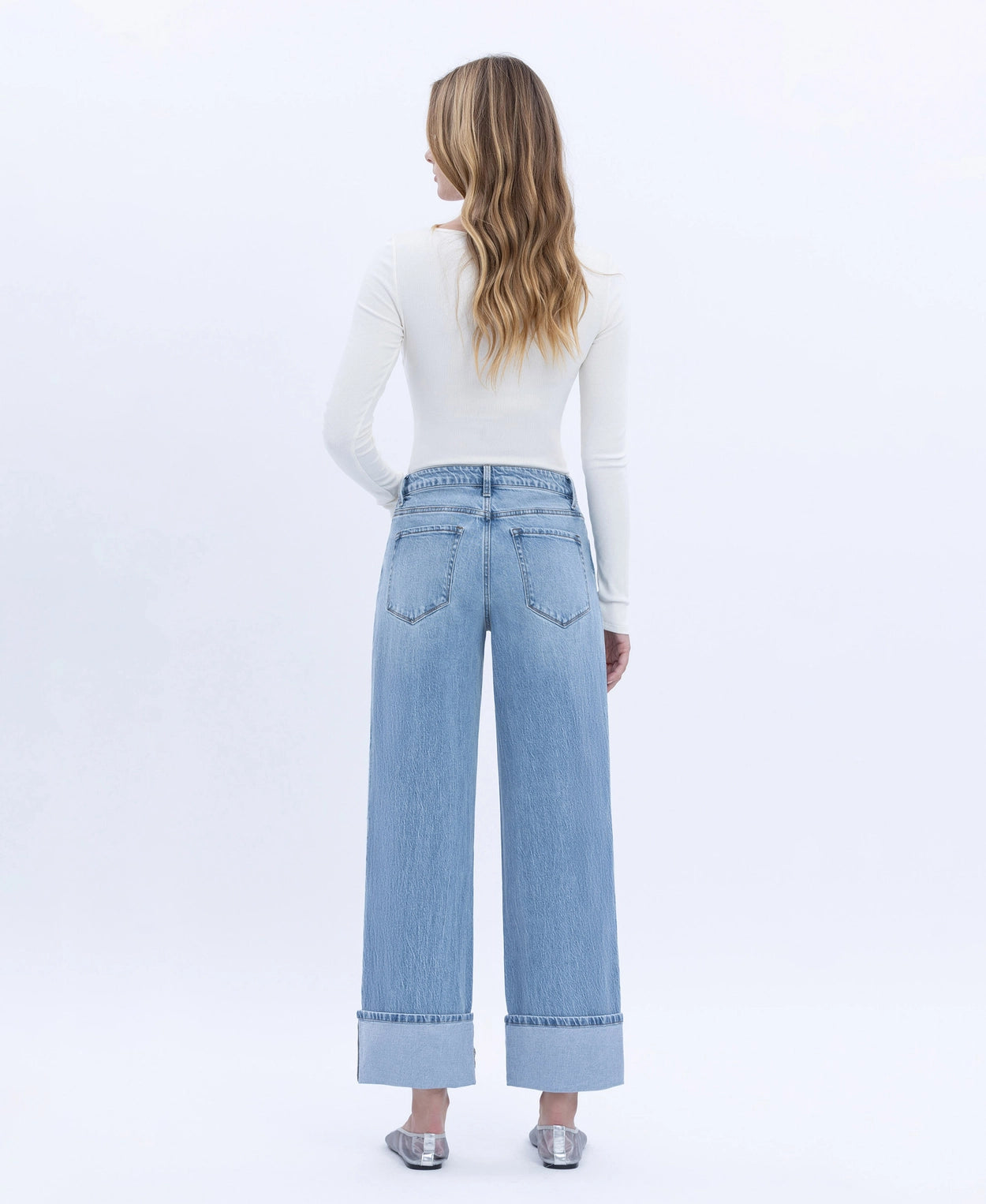 Super High Rise Cuffed Baggy Straight Jeans