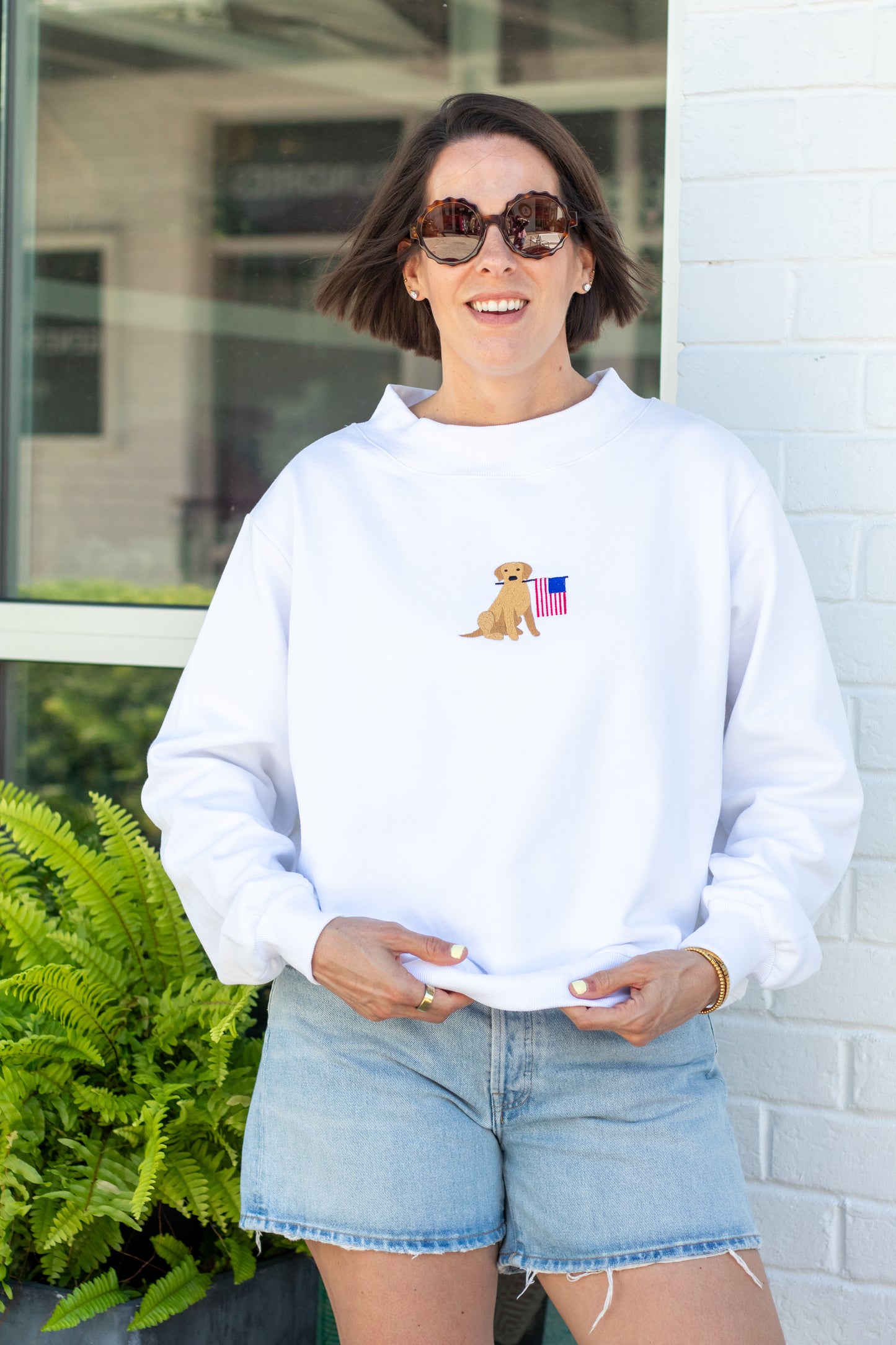 The Americana Dog Mock Neck Sweatshirt