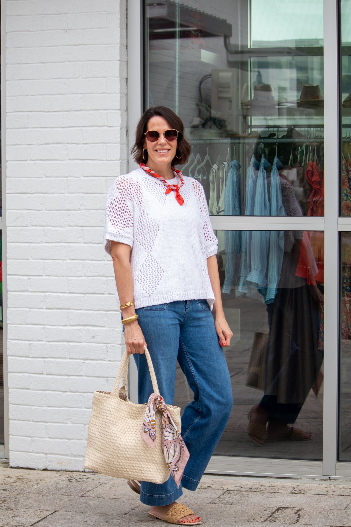 Sky's The Limit - Medium Cream Tote