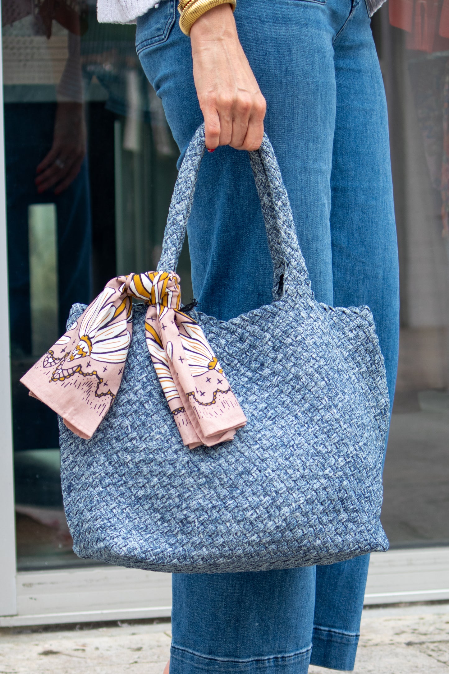 Sky's The Limit - Medium Denim Tote