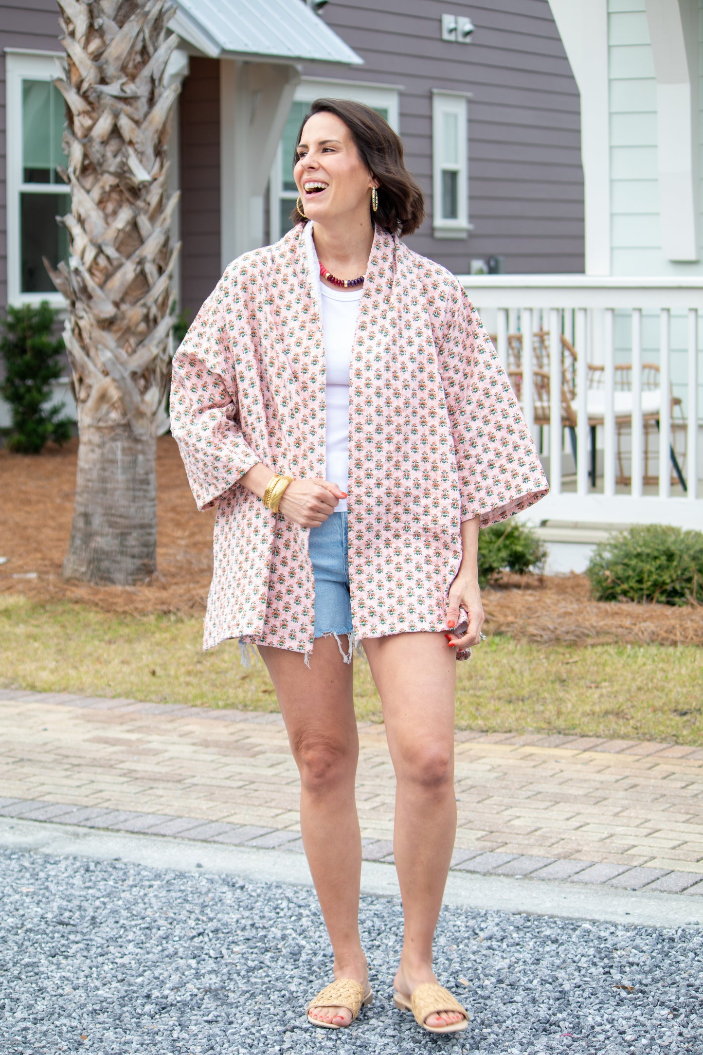 James Blanket Jacket- Peony Punch
