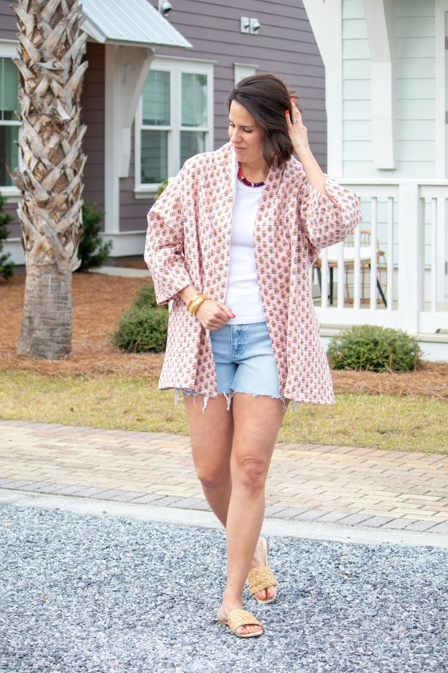 James Blanket Jacket- Peony Punch