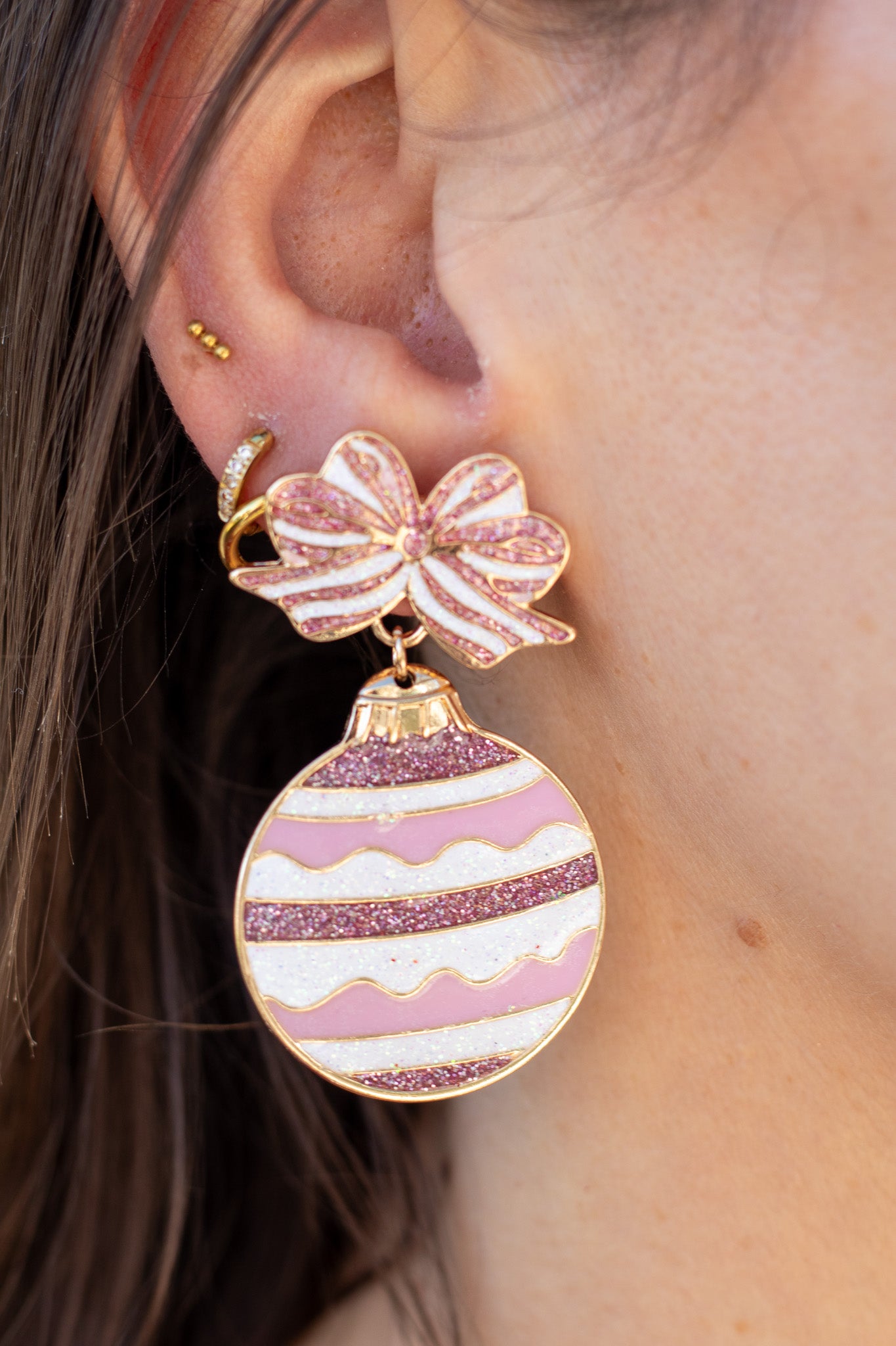 Pink Ornament Earrings