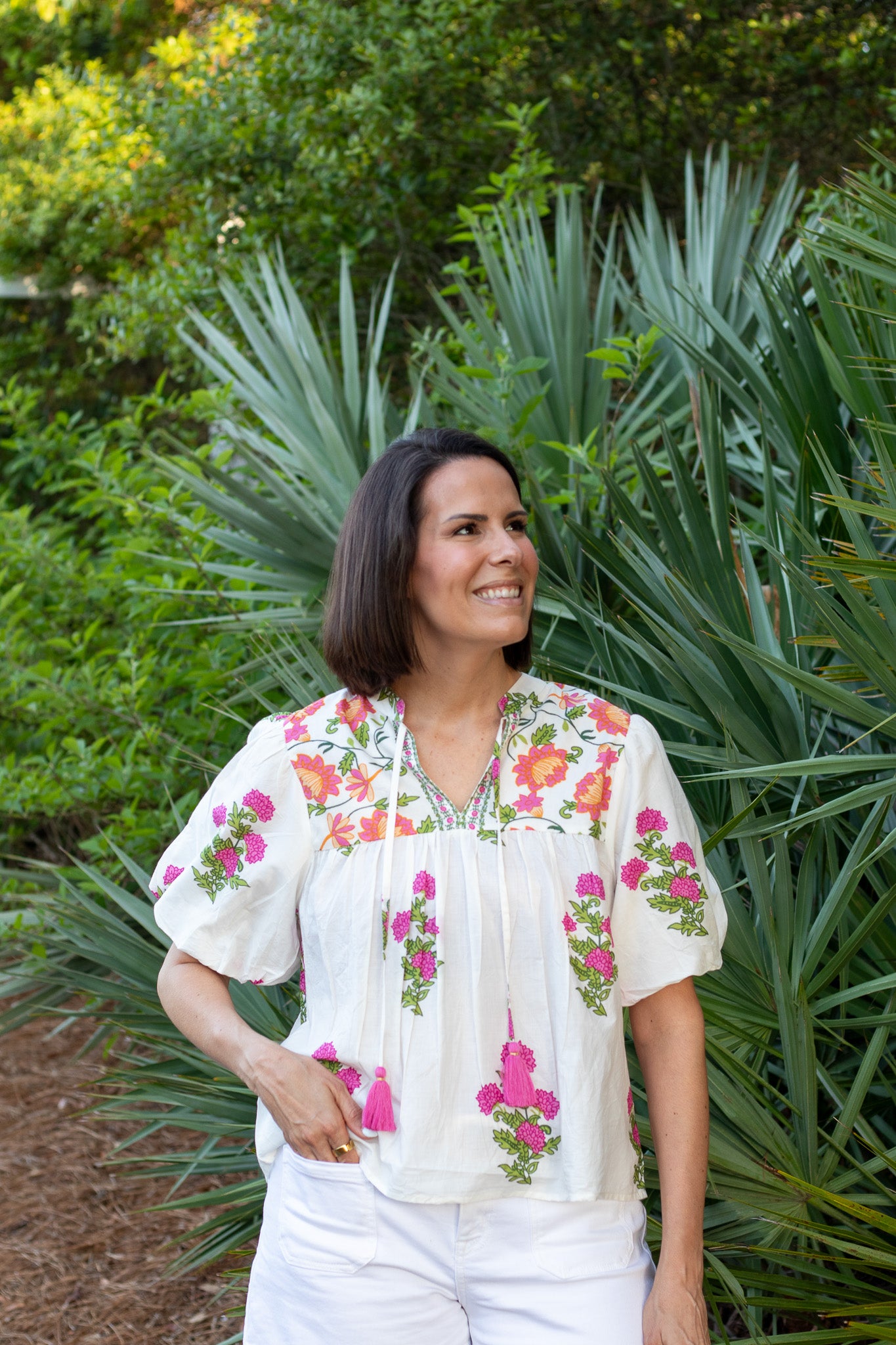 Luna Petal Tassel Tie Top