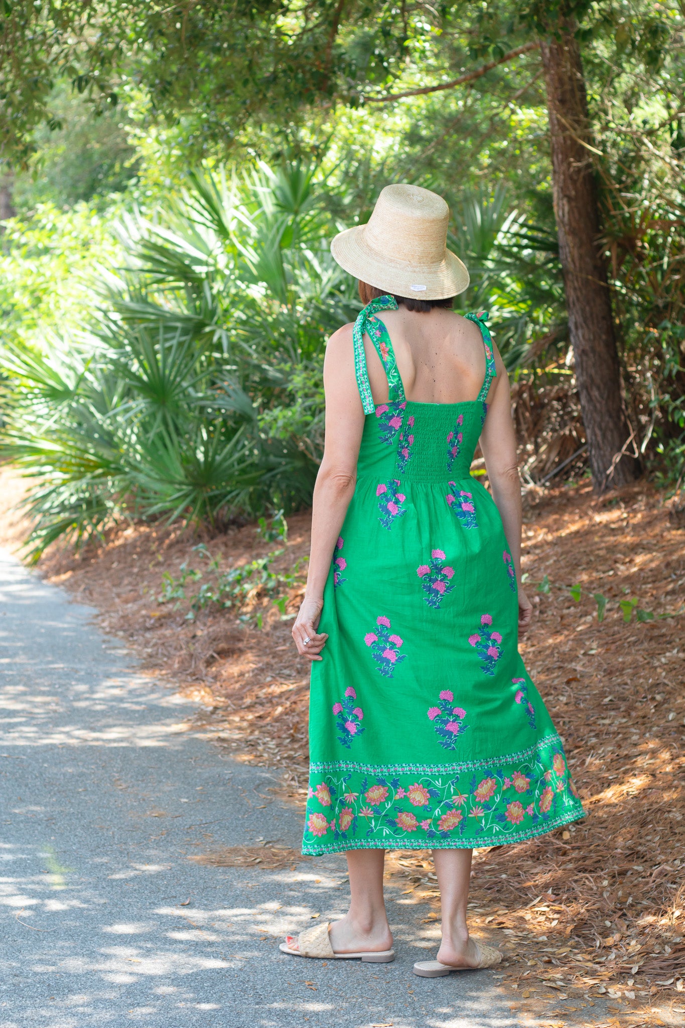 Palm Petal Tie Strap Dress