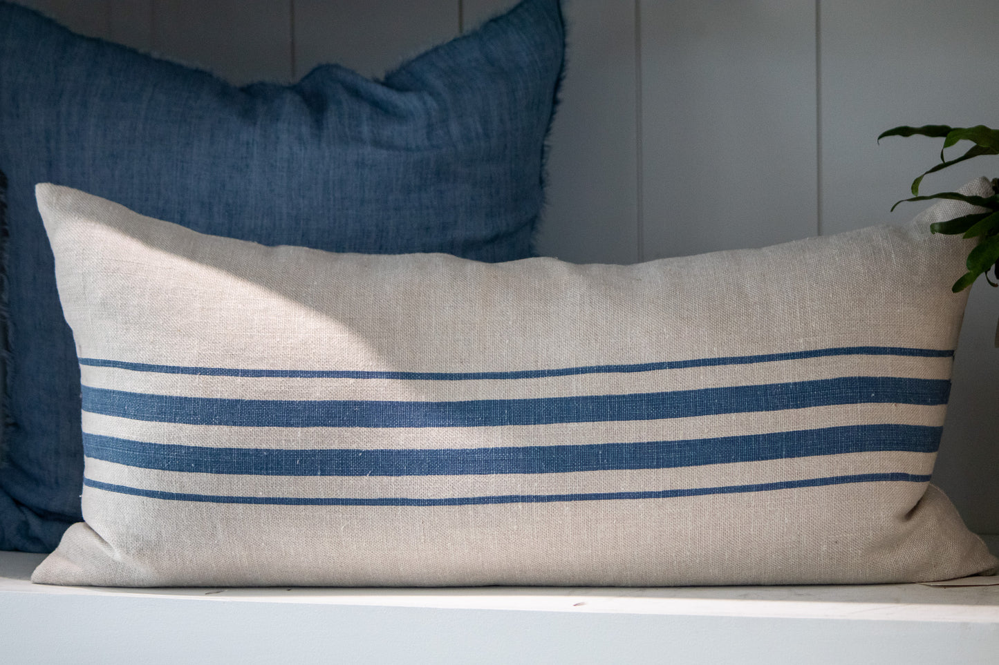 Coastal Lines Blue and taupe Lumbar
