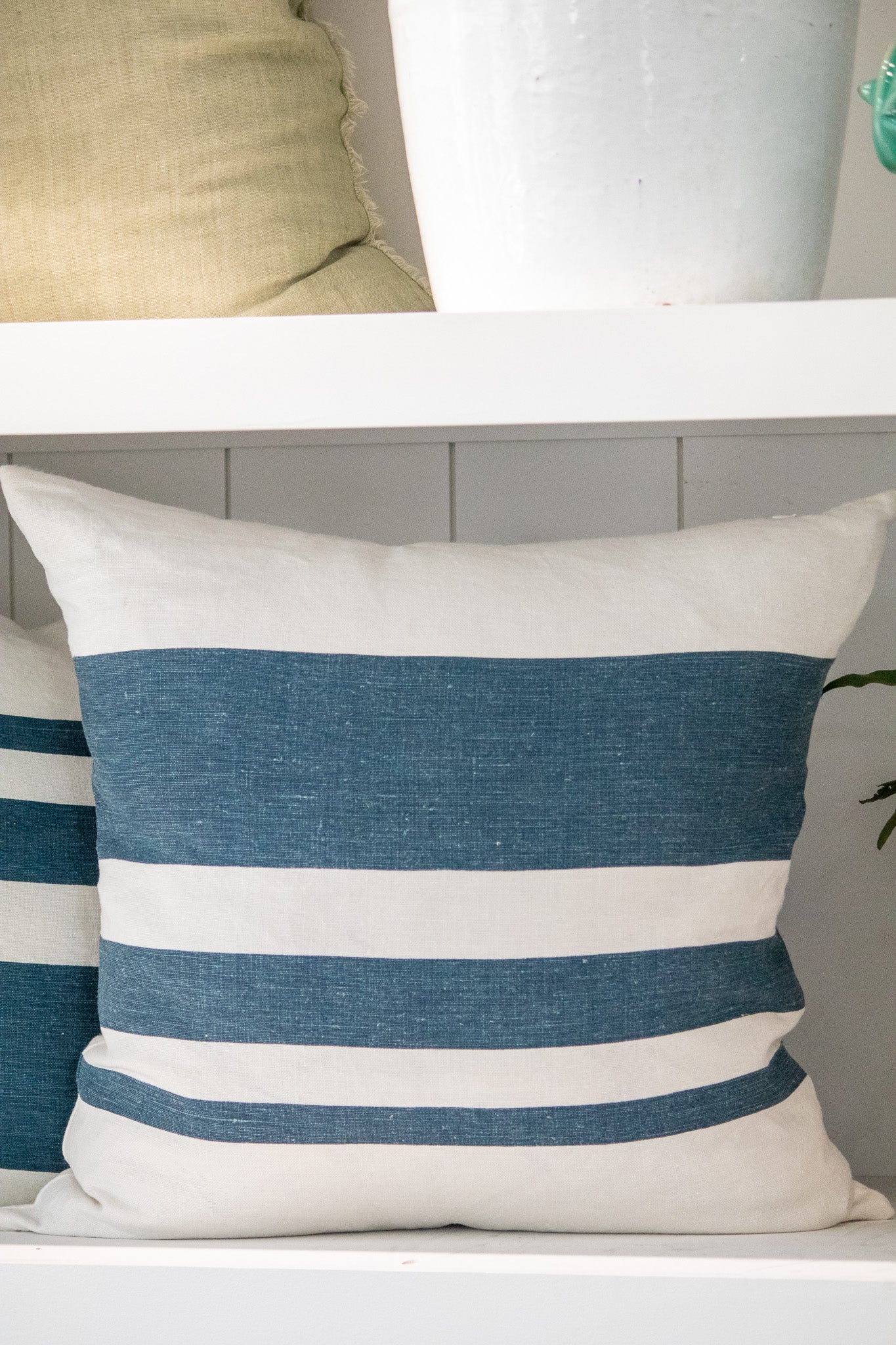 Seabreeze Stripe Belgian Linen Pillow