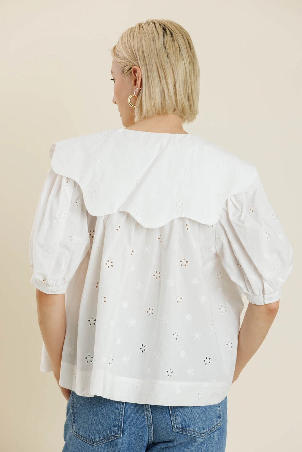 The Clara Scalloped Collar Blouse