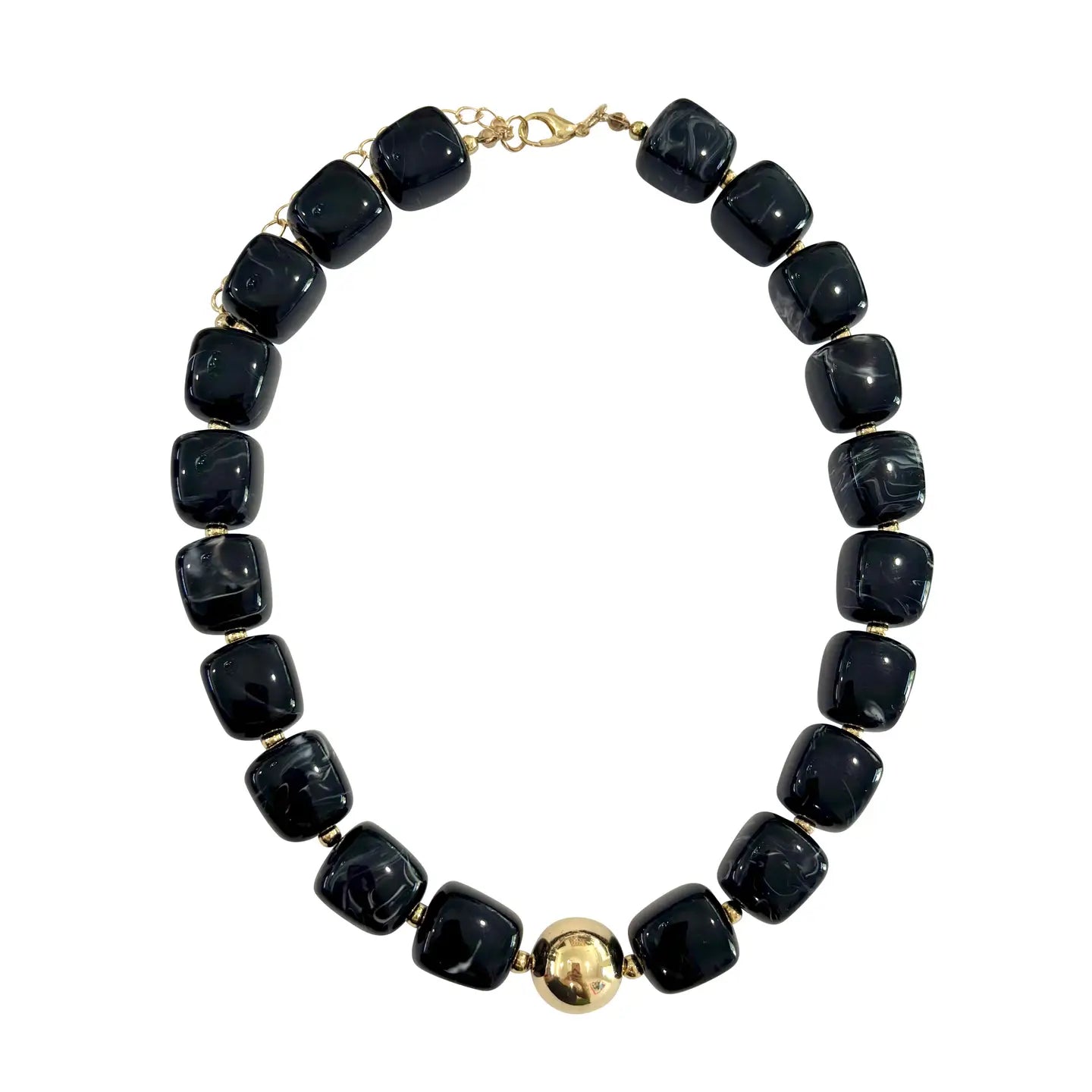 Noir Black Beaded Necklace