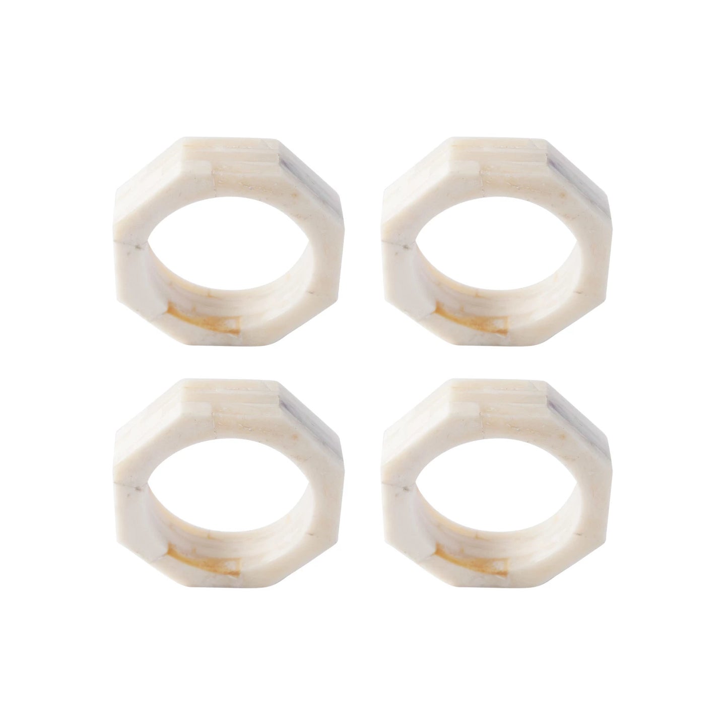 Octagon Shaped Napkin Rings, Set of 4
