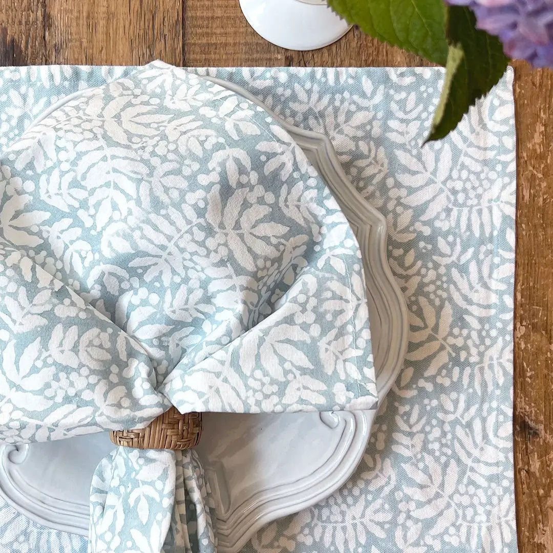 Gathered Garden Napkins in Dream Blue - Set of 4