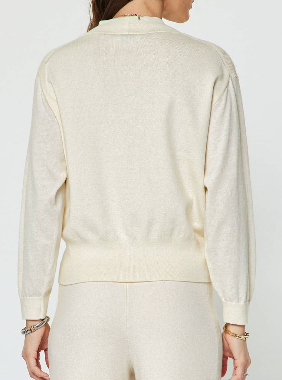 Cream Twist Front Knit Sweater