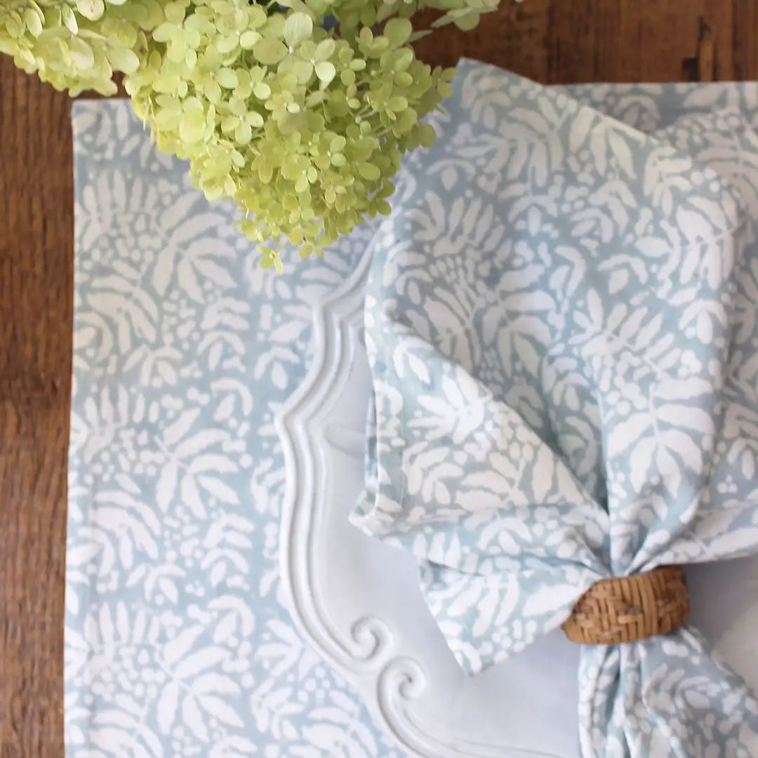 Gathered Garden Napkins in Dream Blue - Set of 4