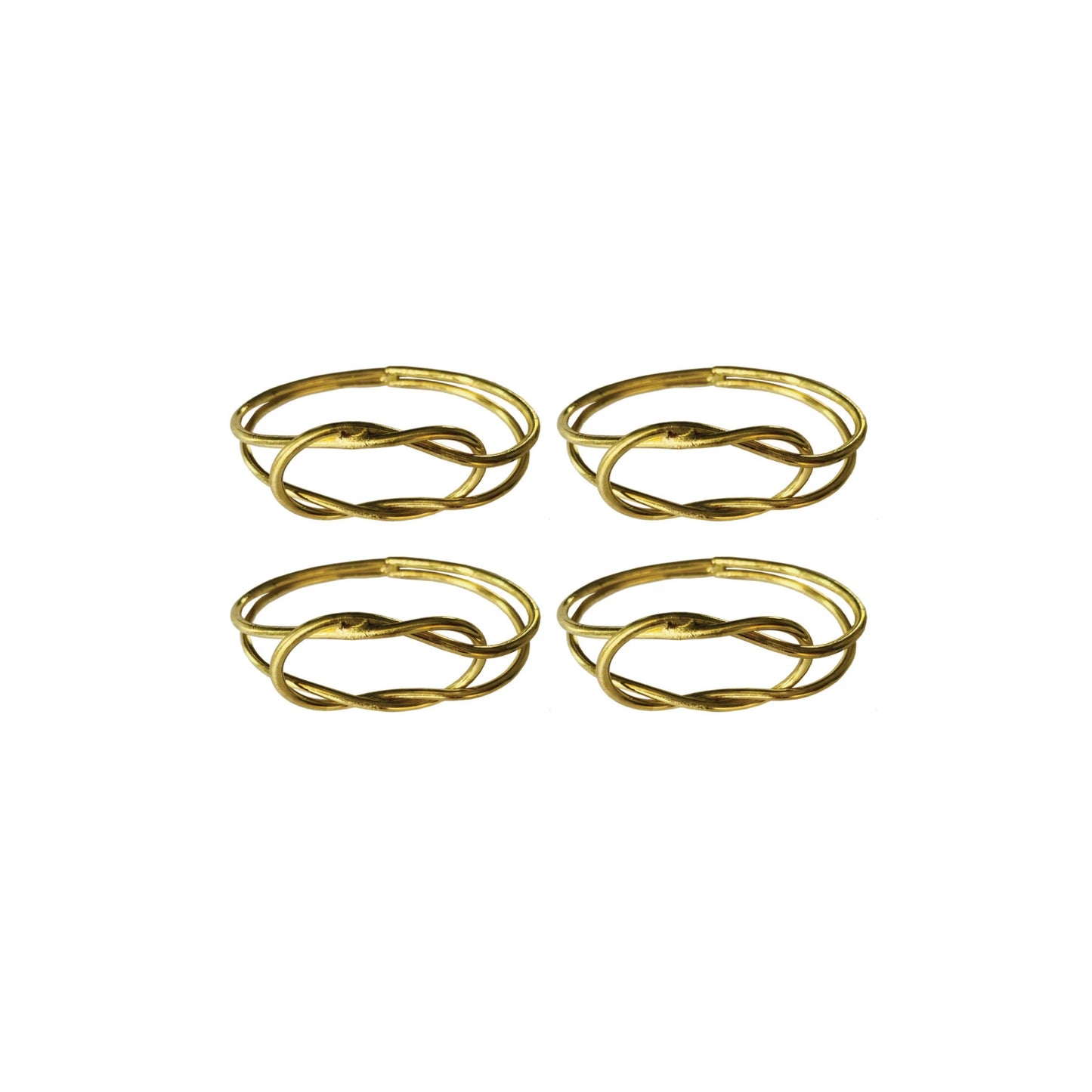 Gold Twisted Knot Napkin Rings, Set of 4