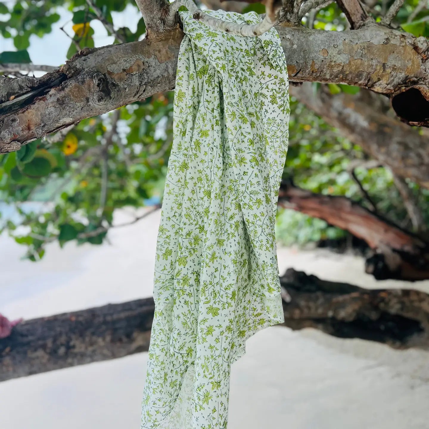 Green Whimsy Floral Pareo Sarong
