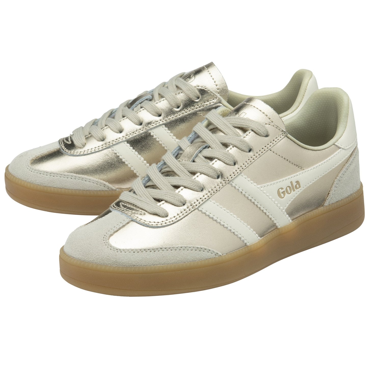 Gola Classics Women's Viper Metallic Sneakers in Gold/Off White/Gum