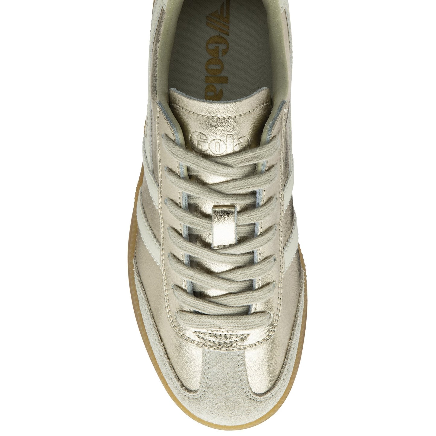 Gola Classics Women's Viper Metallic Sneakers in Gold/Off White/Gum