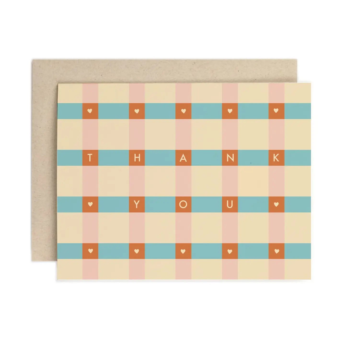 Gingham Thank You Card