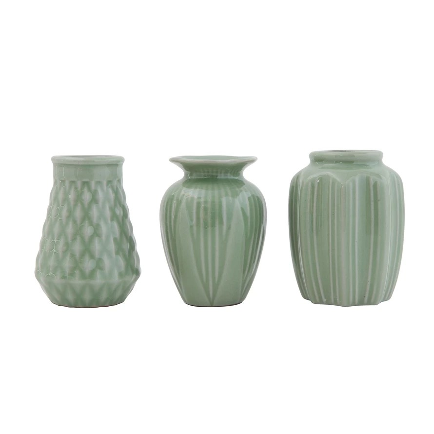 Jade Stoneware Vase, 3 Styles