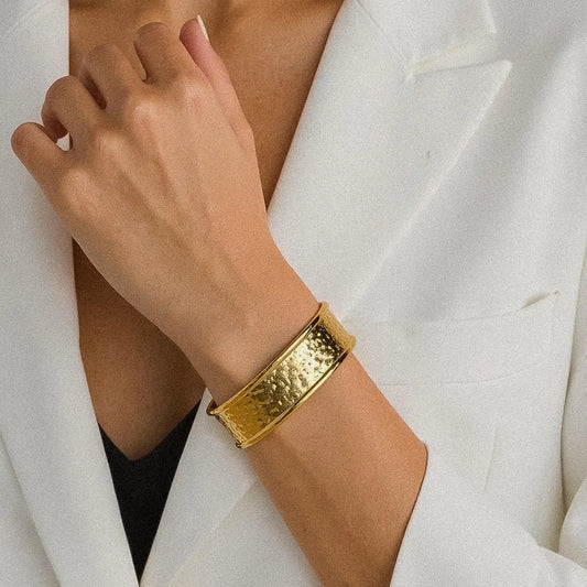 The Zavara Hammered Cuff Bracelet