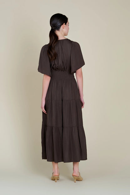 Dark Roast Sinched Waist Dress