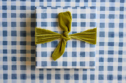 Bramble Blue Gingham Gift Wrap : Roll of 3 Sheets