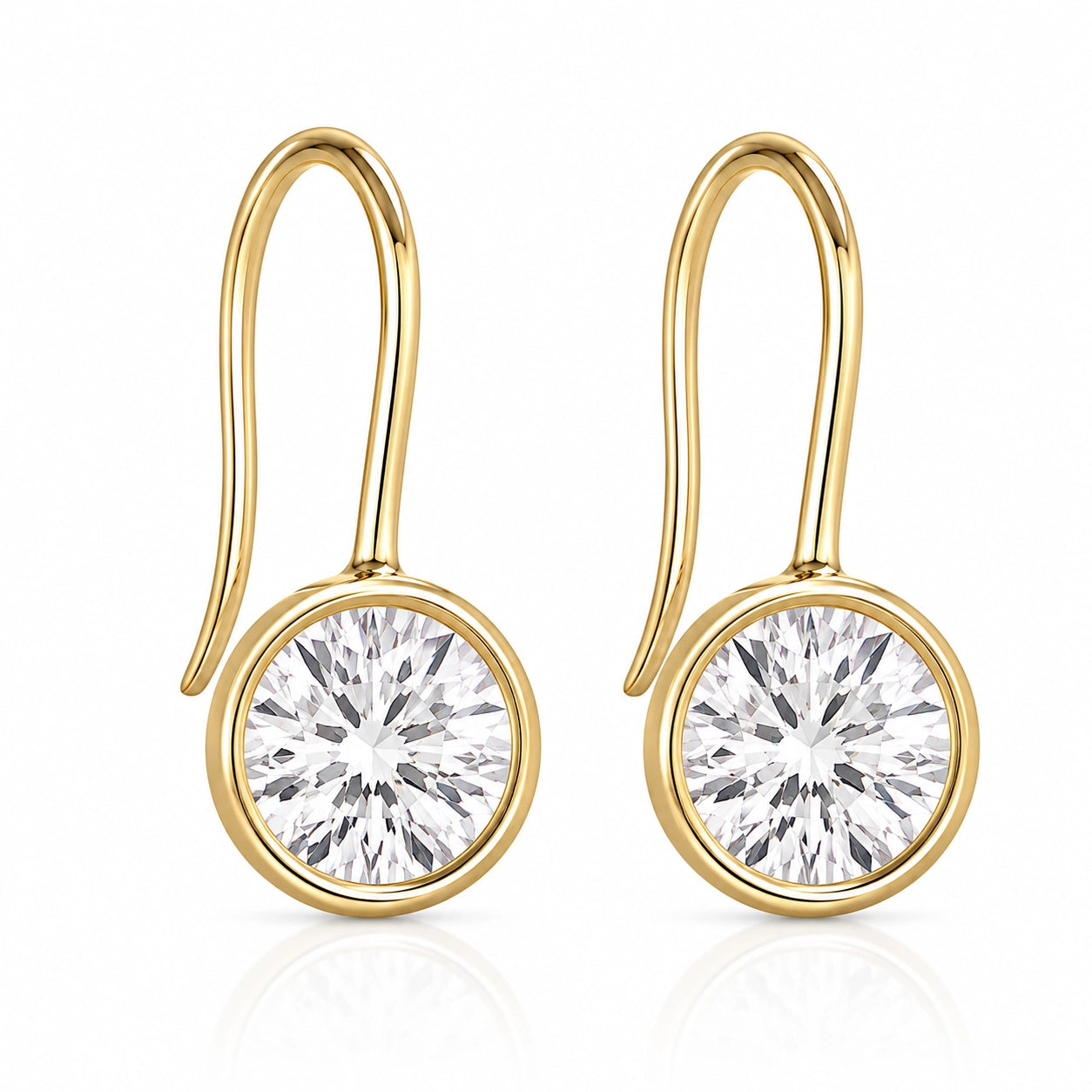 Luna 10mm Bezel Drop Earrings