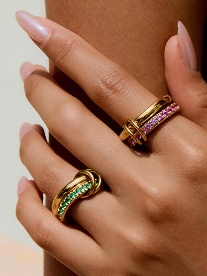 Jessica Green Double Hoop Ring