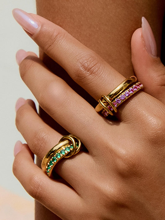Jessica Green Double Hoop Ring