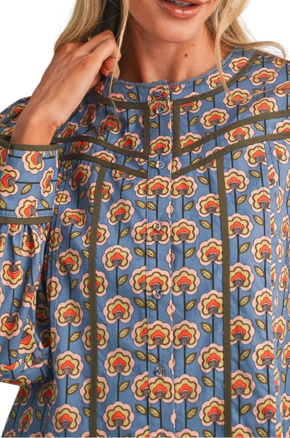 Blue Meadow Floral Blouse