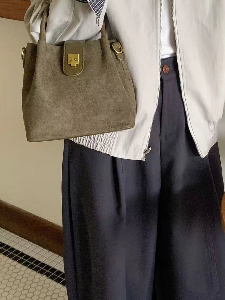 The Maren Suede Crossbody Bag | Olive