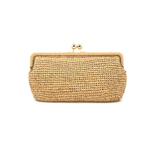 Sand Coast Woven Clutch