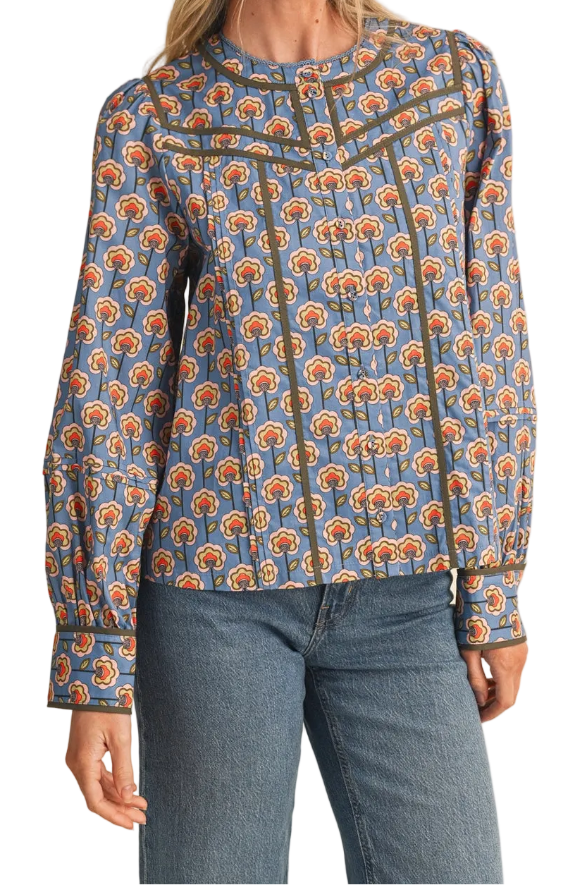 Blue Meadow Floral Blouse