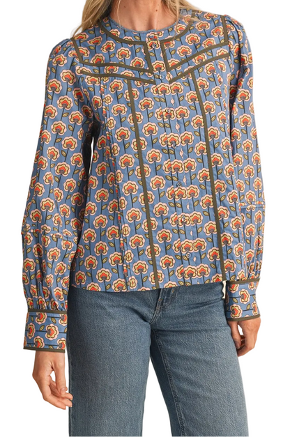 Blue Meadow Floral Blouse