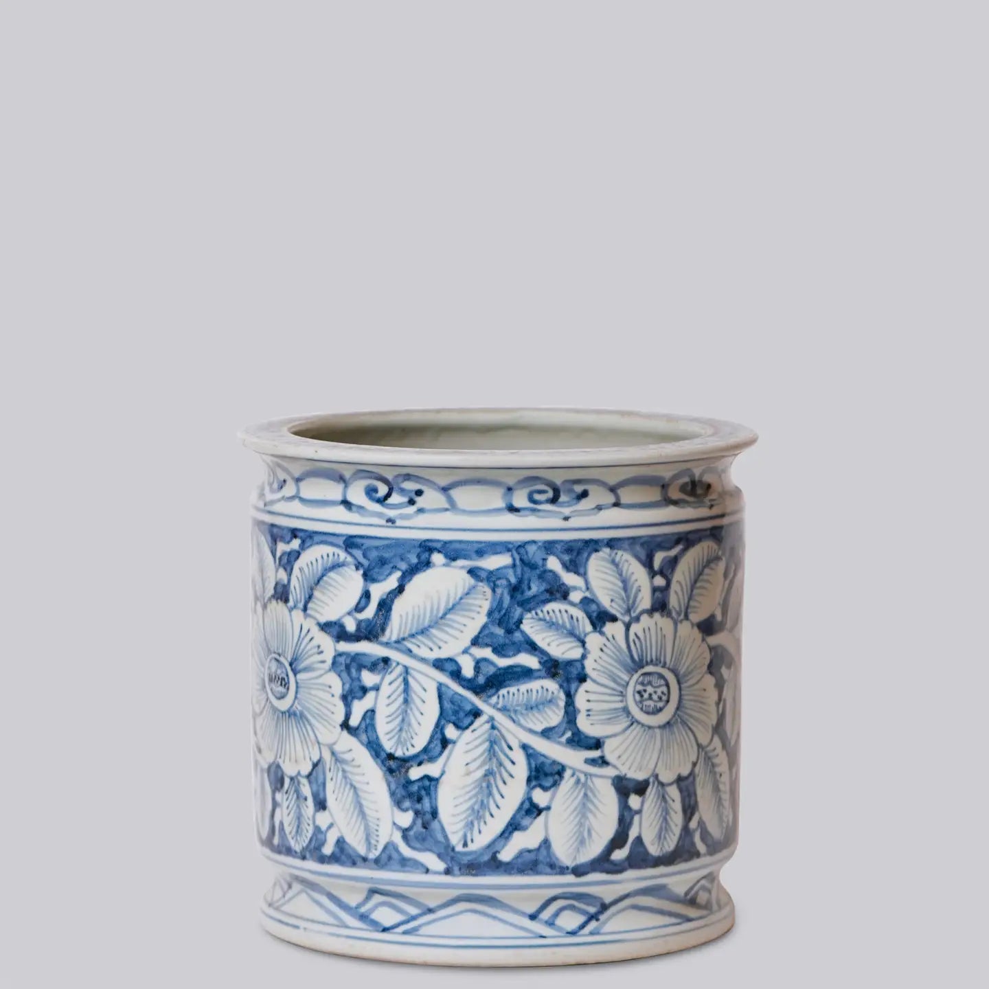 Magnolia Blue & White Floral Heirloom Cachepot