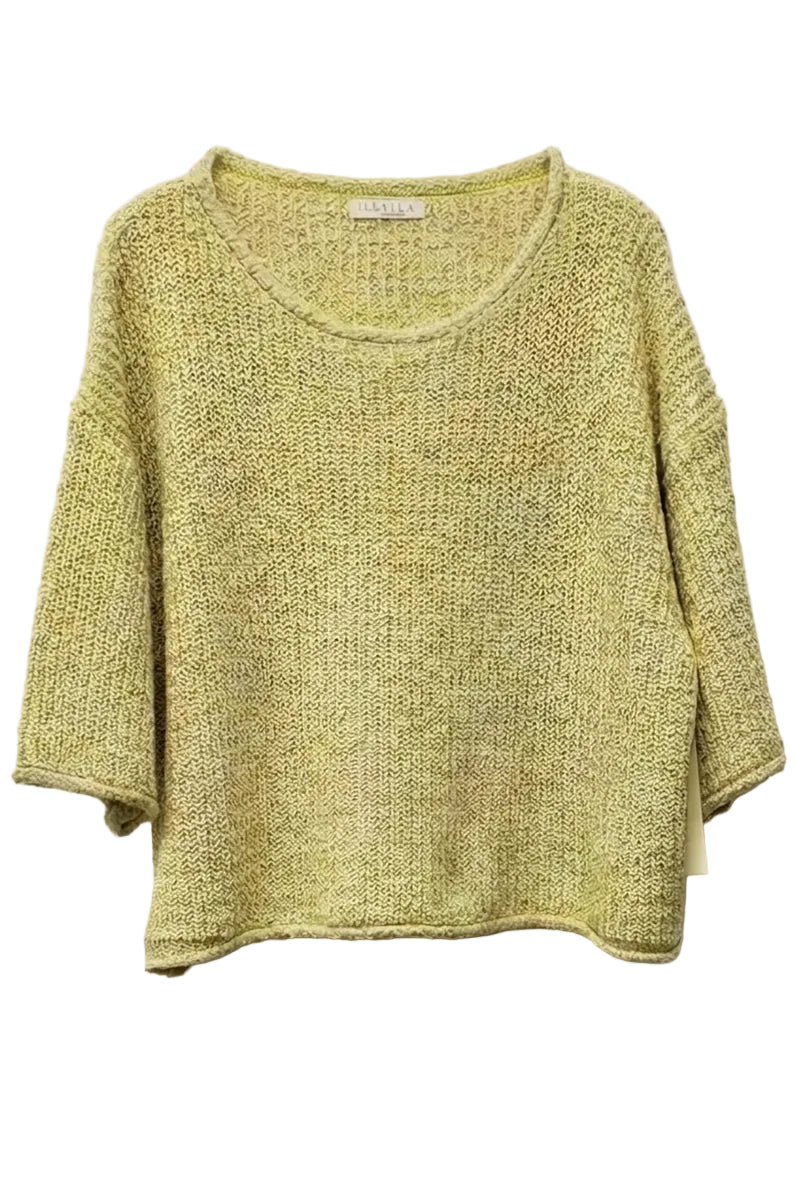 Yellow knitted sweater on a light gray background