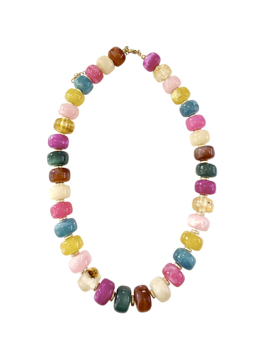 multi color beaded necklace
