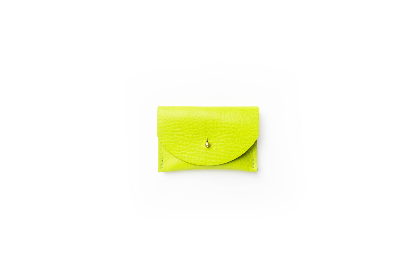 Green leather wallet on a white background