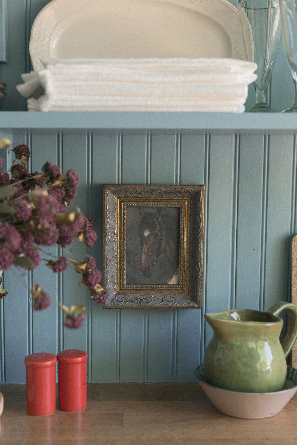 Horse Portrait Framed Antique Artwork